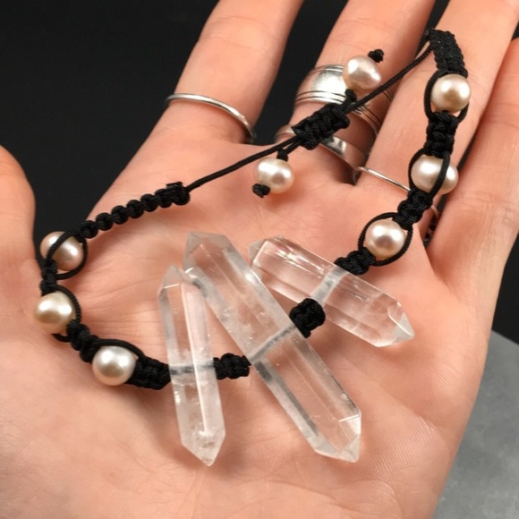 Double Terminate Crystal macramé Bracelet - Picture 2 of 10